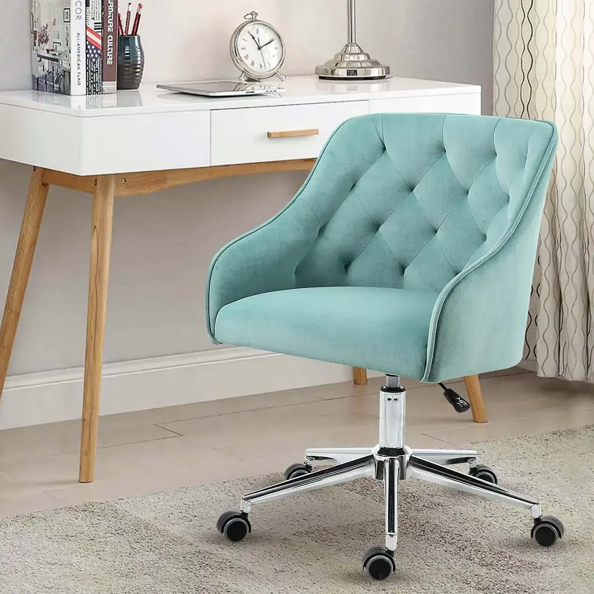 Task Chair Mid Back - Kursi Kantor Beludru 87CM, Kursi Kerja