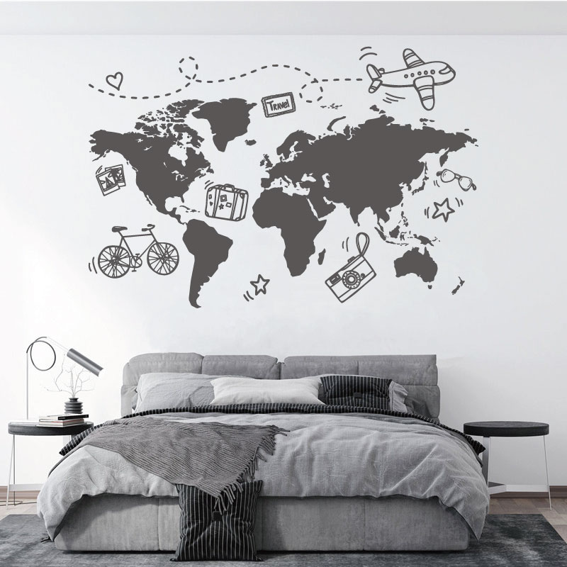 Office Furniture To Go - Go Travel Stiker Dinding Peta Dunia