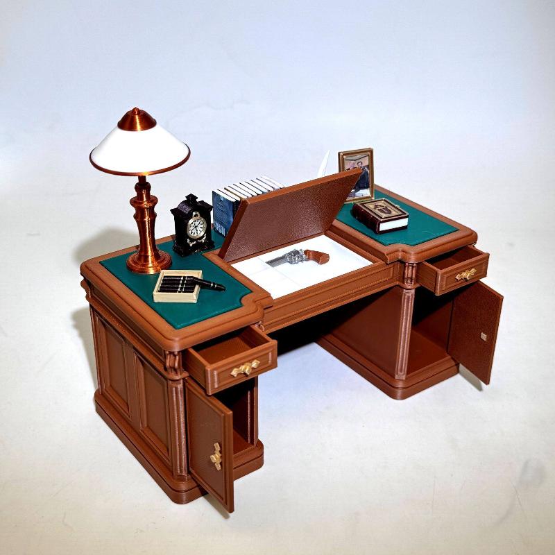 Office Furniture Set - Set Kursi Meja Kantor Miniatur Vintage