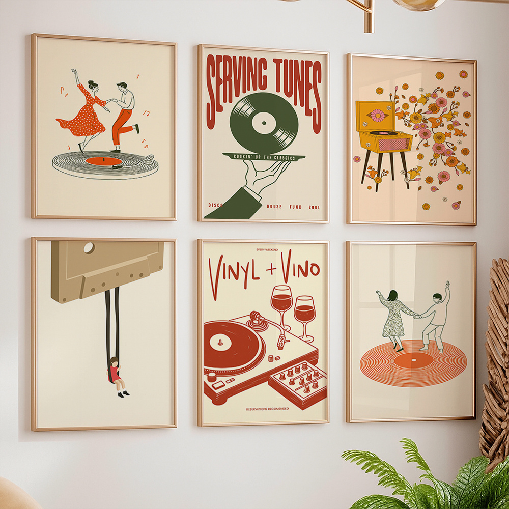 Office Furniture Direct - 1 Buah Poster Kanvas Musik Antik
