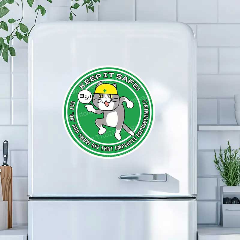 Office Furniture First - Dekorasi Keselamatan Kucing Gaya Jepang Stiker
