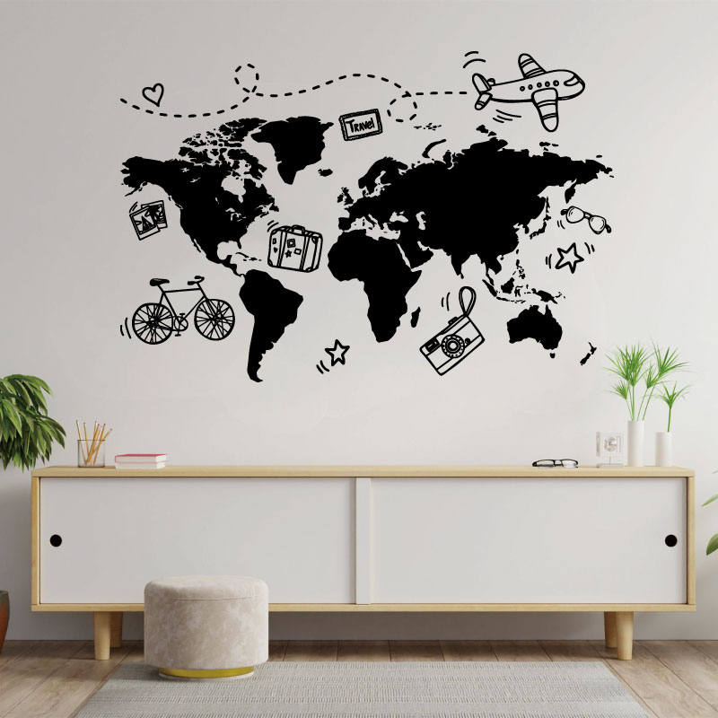 Go Travel Stiker Dinding Peta  - Office Furniture To Go ulasan dan harga