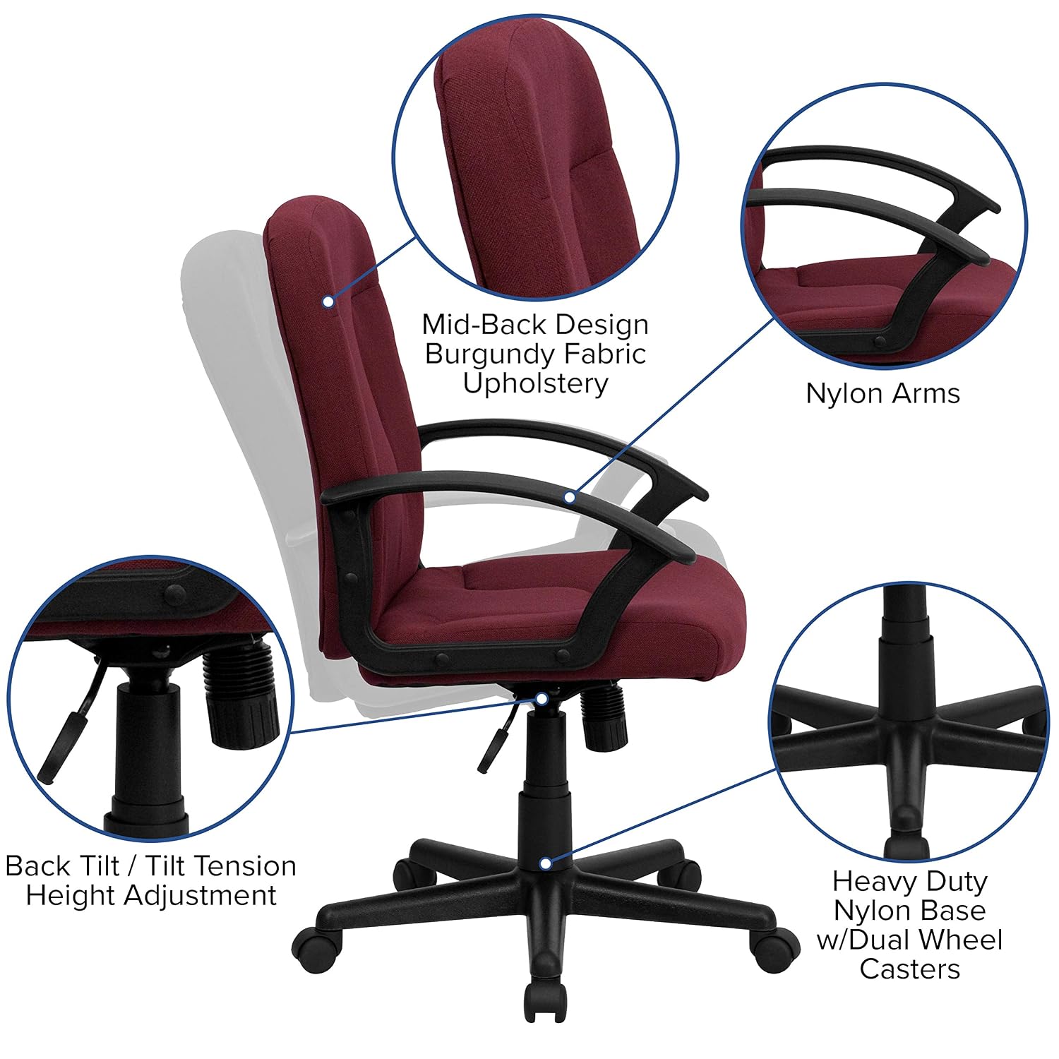 Kursi Kantor Eksekutif Berbaha - Task Chair Mid Back ulasan dan harga