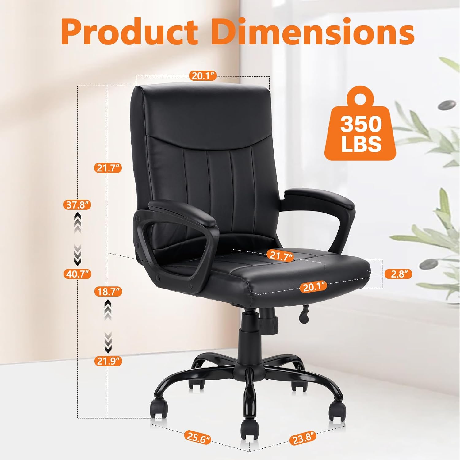 Kursi Kantor Kulit Ergonomis d - Task Chair Mid Back ulasan dan harga